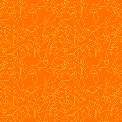 Abstract seamless pattern. Grunge urban repeated backdrop for sport textile, clothes, wrapping paper. Grungy wallpaper with triangles, brush track silhouette, curved lines. grey and orange shape