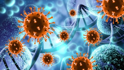 Human system cells molecular and virus structure illustration