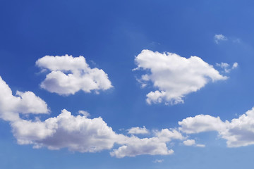 Blue sky with white clouds.