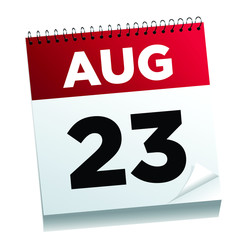August 23rd on a calendar page - illustrated. 