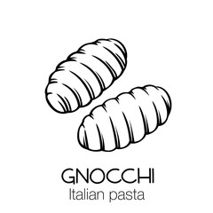 Gnocchi pasta outline icon - obrazy, fototapety, plakaty