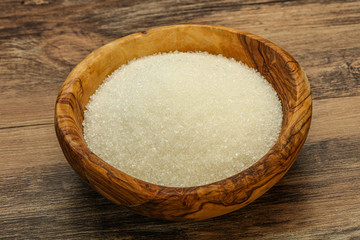 White sugar in the bowl
