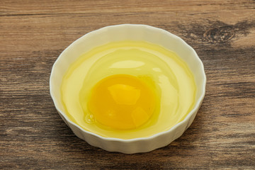 Raw Chicken egg in the bowl