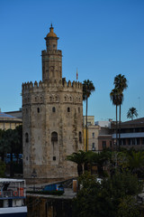 Fototapeta na wymiar The Golden Tower in Seville.