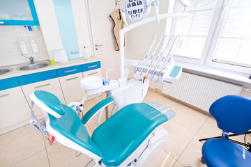 Professional Dentist tools in the dental office.