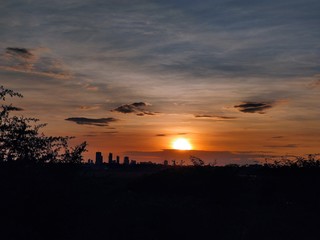 sunset over the river