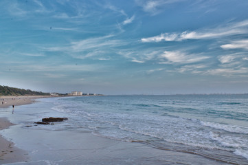 From Las Redes Beach in El Puerto de Santa Maria,  Spain - past Puerto Real - Over the new suspension bridge onto Cadiz Peninsula © Greig