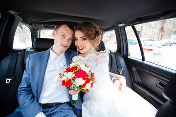 wedding couple, beautiful young bride and groom,