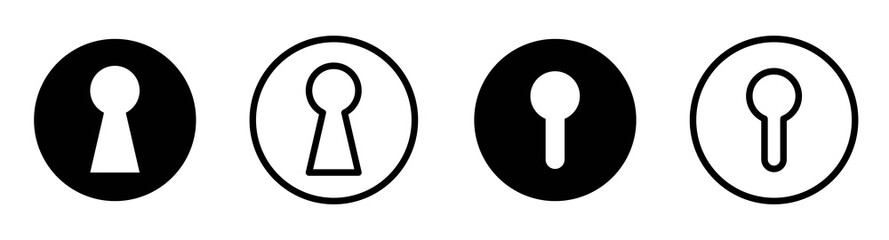 Keyhole icons set design.Lock icon colection, padlock silhouette. door, lock, key flat simple symbol