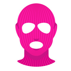 Balaclava. Vector style. A piece of clothing for winter sports or a mask for a criminal or a thief. Fashion accessory for women