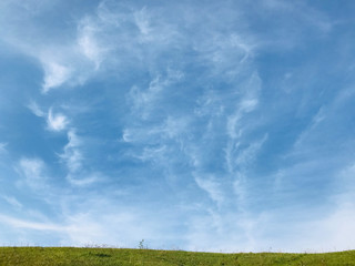 beautiful natural landscape with blue sky and clouds