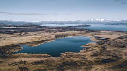 Biggest lake in Iceland Thingvallavatn