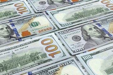 Fototapeta na wymiar Money banknotes background. U.S. 100 dollars bills