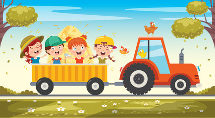 Funny Kid And A Tractor © yusufdemirci