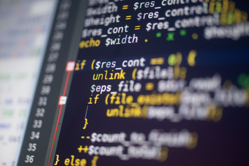 Fototapeta premium PHP code on a monitor