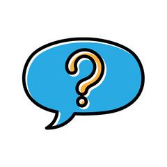 question mark hand drawn icon vector design