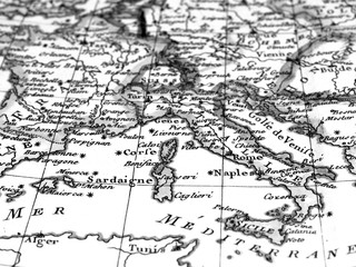 アンティークの世界地図　イタリア