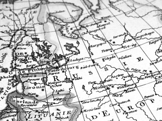 アンティークの世界地図　ロシア