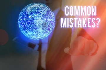 Word writing text Common Mistakes Question. Business photo showcasing repeat act or judgement...