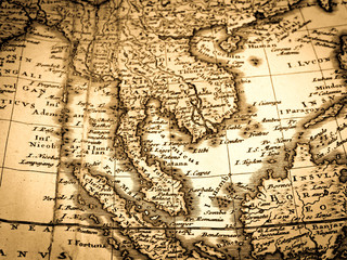 アンティークの世界地図　ギリシャ
