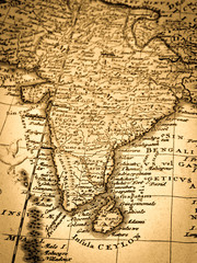 アンティークの世界地図　インド