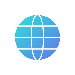 The globe icon. Globe symbol. Flat Vector illustration