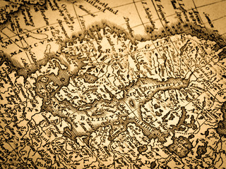 アンティークの世界地図　北ヨーロッパ
