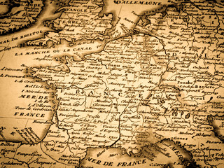 Fototapeta na wymiar アンティークの世界地図　フランス 