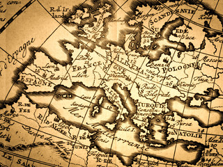 Fototapeta premium アンティークの世界地図 ヨーロッパ