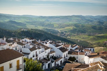 Fototapeta na wymiar Aerial view of a white village in Andalusia, South Spain