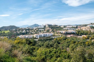 Fototapeta na wymiar Panorama of a white village in Andalusia, Spain