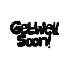 Get Well soon art in black and white color