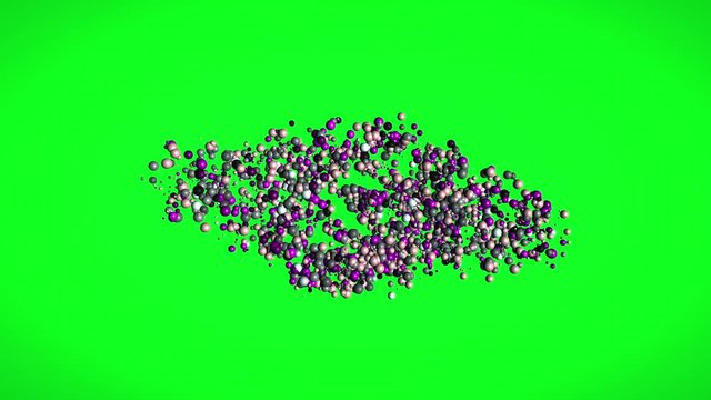 Steroid molecules text on green screen.