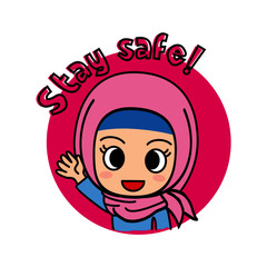 Social Media for several platform in islamic hijabi girl style