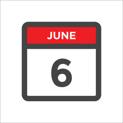 June 6 calendar icon with day of month