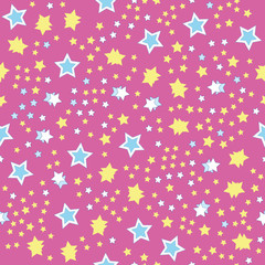 Stars on a pink background. Seamless pattern.