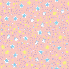Stars seamless pattern pink