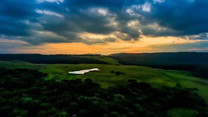 sunset over the lake