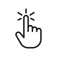 Hand click icon in trendy outline style design. Vector graphic illustration. click symbol for website design, logo, app, and ui. Editable vector stroke. EPS 10.