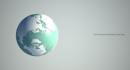 3d rendering of world map Earth globe with white background. white world map background.