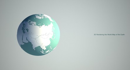 3d rendering of world map Earth globe with white background. white world map background.