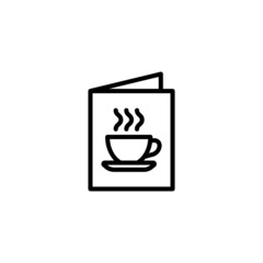 Drinks menu vector icon in linear, outline icon isolated on white background