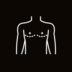mastectomy line icon, vector illustration
