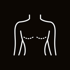 mastectomy line icon, vector illustration