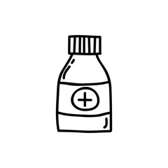 pills doodle icon, vector illustration