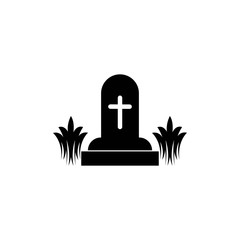Obraz premium grave rip illustration logo vector