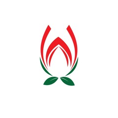 tulip flower illustration logo vector design