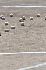 White balls on school ground