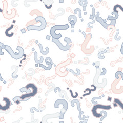 Quiz seamless pattern. Question marks, doubt, faq