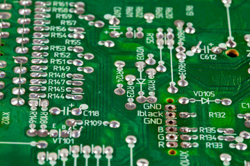 Electronic board with radio parts from electronic device.
